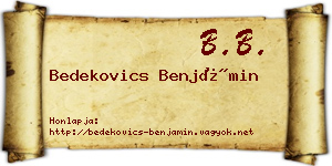 Bedekovics Benjámin névjegykártya